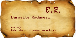 Barasits Radamesz névjegykártya